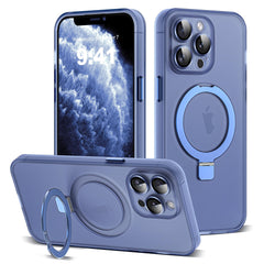 for iPhone 11 Case with Magnetic Invisible Ring Stand [Full Camera Lens Protection] [Compatible with Mag-Safe] Military-Grade Drop Matte Translucent Slim Phone Cases for iPhone 11 6.1", Pink