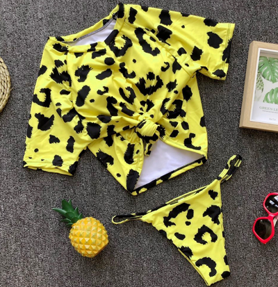 2018 Trending Knot Bikini Set with Half Sleeves