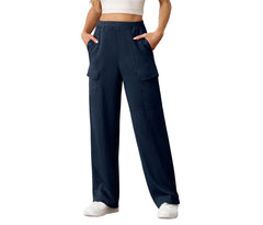 Womens Sweatpants Wide Leg Cargo Pants Fall Fashion Outfits Sweats Baggy Winter Clothes Parachute Joggers Navy Blue