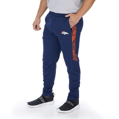 Officially Licensed Zubaz Mens NFL Mens NFL Track Pant with Half Sides Denver Broncos Size X-Large
