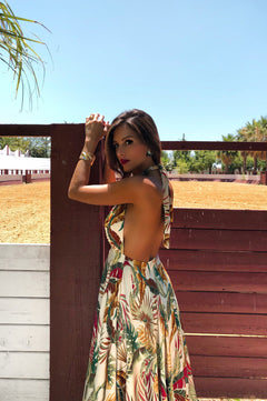 Backless Sleeveless Halter Dress - Trending Style