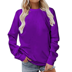 Womens Gifts Under 10 Dollars Womens Sweatshirts Long Sleeve Crew Neck Pullover Sweatshirt Casual Outfits Fall Clothes Loose Trendy Shirt 2024 (#02 Purple XX-Large)