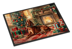 Redbone Coonhound Cozy Christmas Doormat