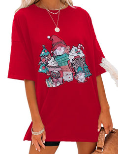 Holiday Tops for Women Y2K Funny Oversize Womens Christmas Shirts Clothes Tops