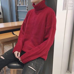Men's Turtleneck Sweater - Loose Fit Fall Winter Knit
